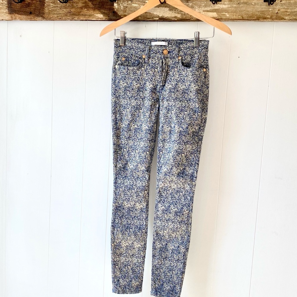 Rare NWOT 7 FAM Blue & Gold Pants Size 24